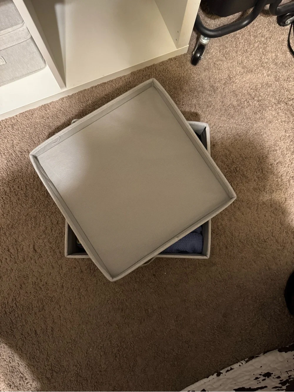 Neutral Fabric Storage Bin for Cube Organizer, Grey